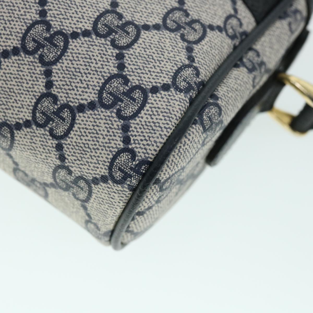 GUCCI GG Canvas Sherry Line Shoulder Bag PVC Leather Gray Red Navy 54775