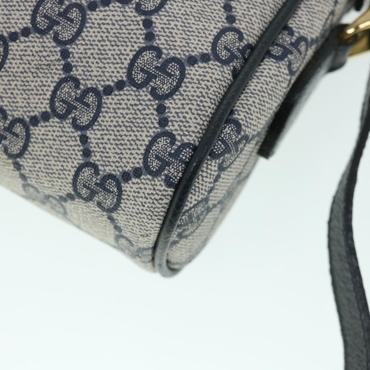GUCCI GG Canvas Sherry Line Shoulder Bag PVC Leather Gray Red Navy 54775
