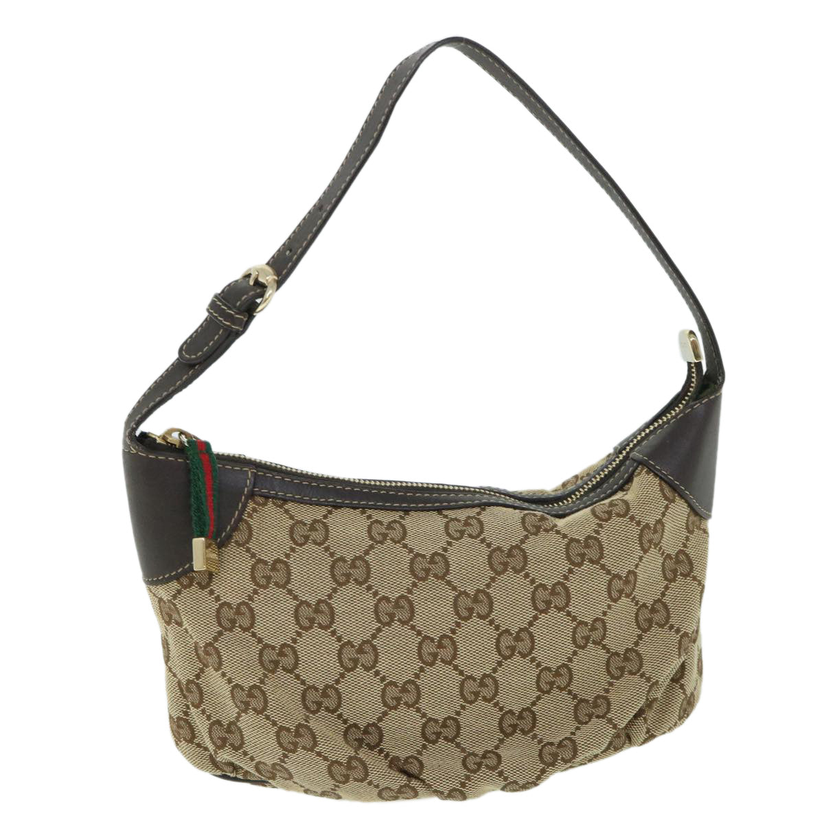 GUCCI GG Canvas Web Sherry Line Pouch Beige Red Green 224093 54781