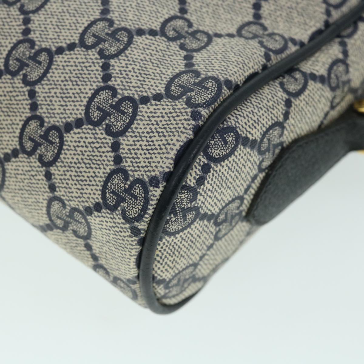 GUCCI GG Canvas Sherry Line Shoulder Bag Gray Red Navy 119.02.087 54792