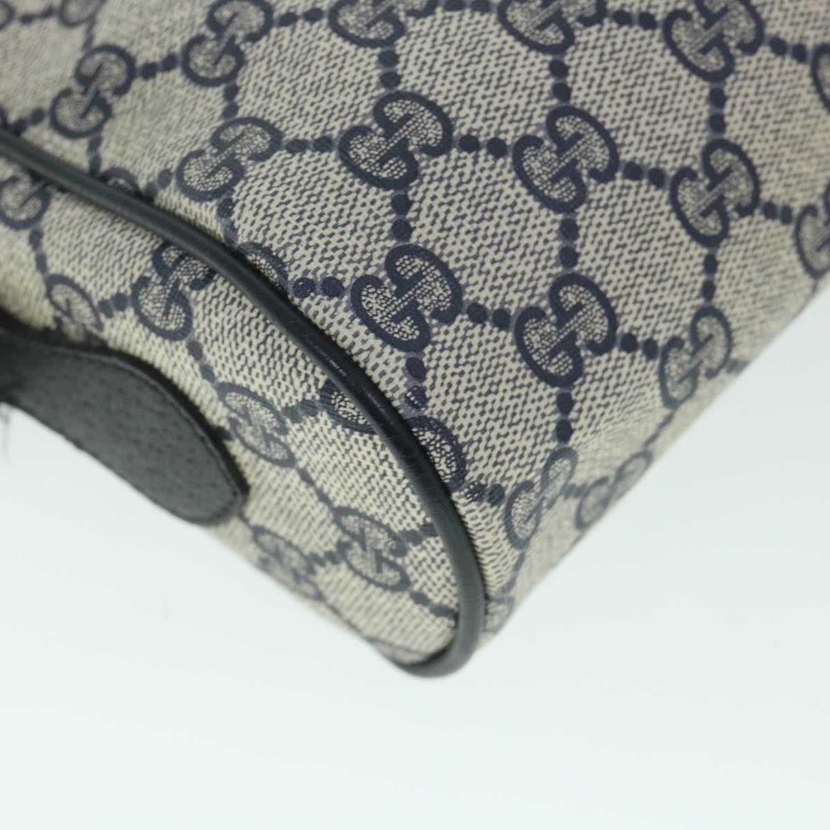 GUCCI GG Canvas Sherry Line Shoulder Bag Gray Red Navy 119.02.087 54792