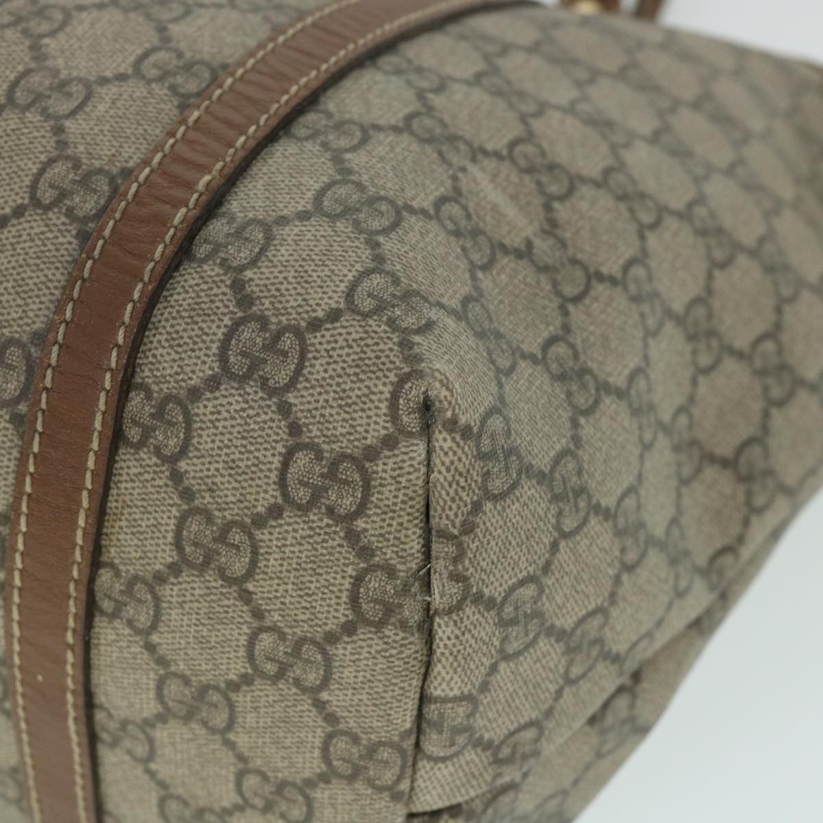 GUCCI GG Canvas Tote Bag PVC Leather Beige 197953 54795