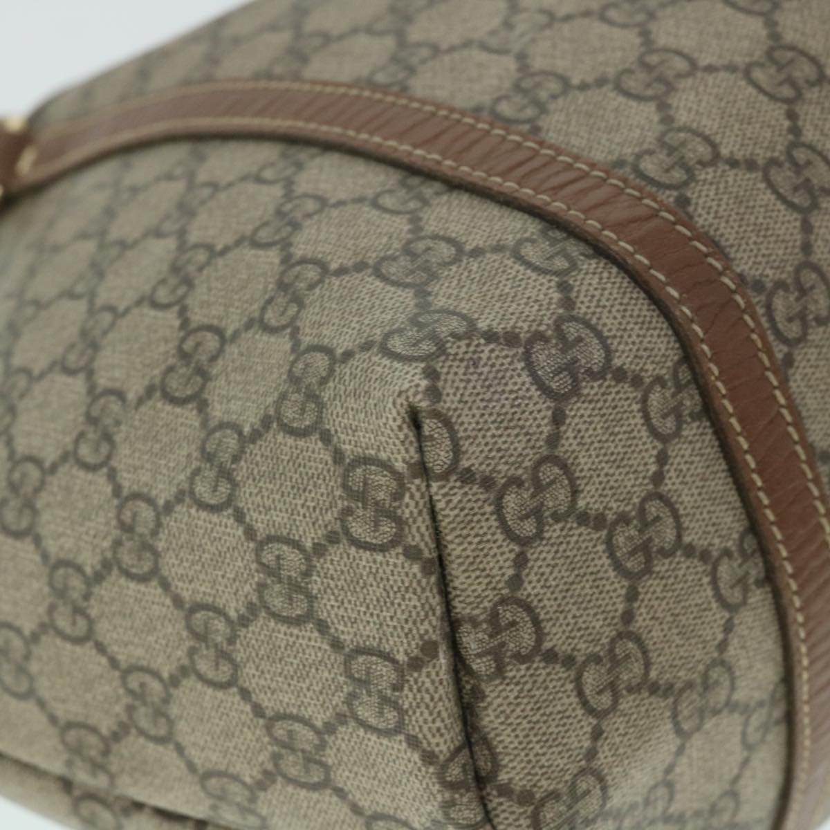 GUCCI GG Canvas Tote Bag PVC Leather Beige 197953 54795
