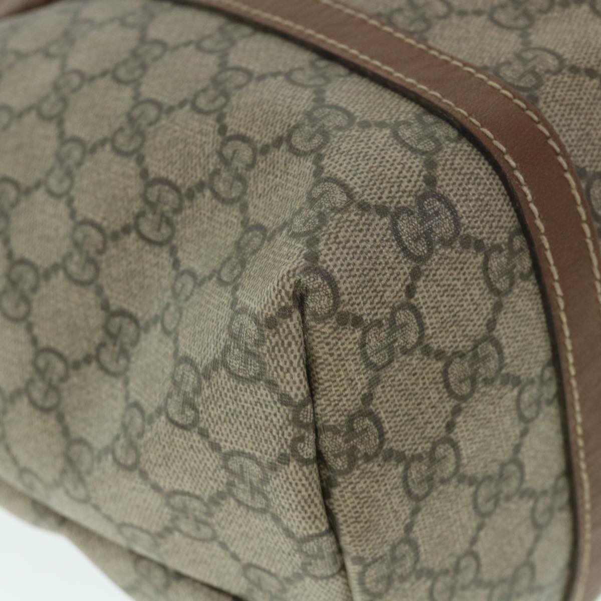 GUCCI GG Canvas Tote Bag PVC Leather Beige 197953 54795