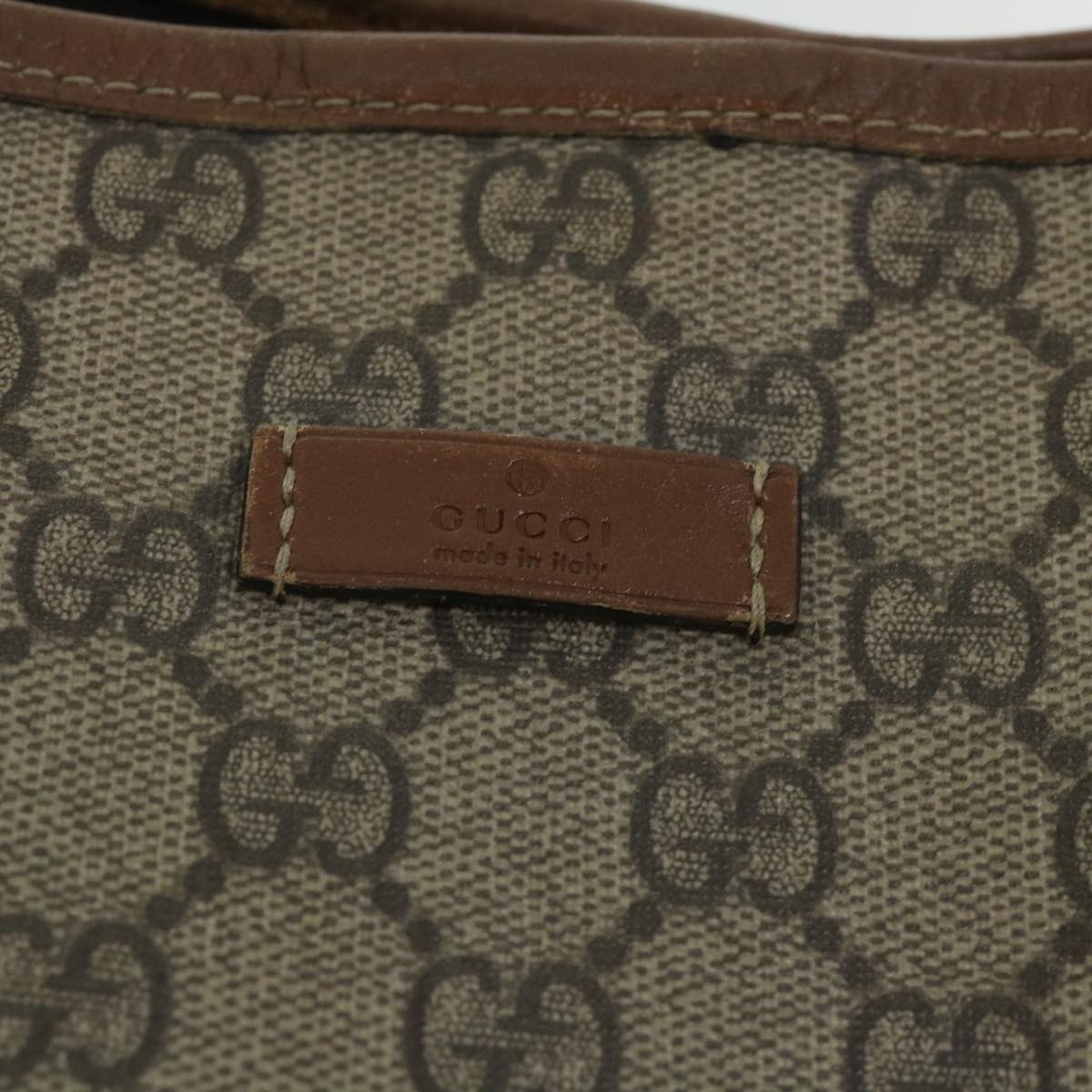 GUCCI GG Canvas Tote Bag PVC Leather Beige 197953 54795