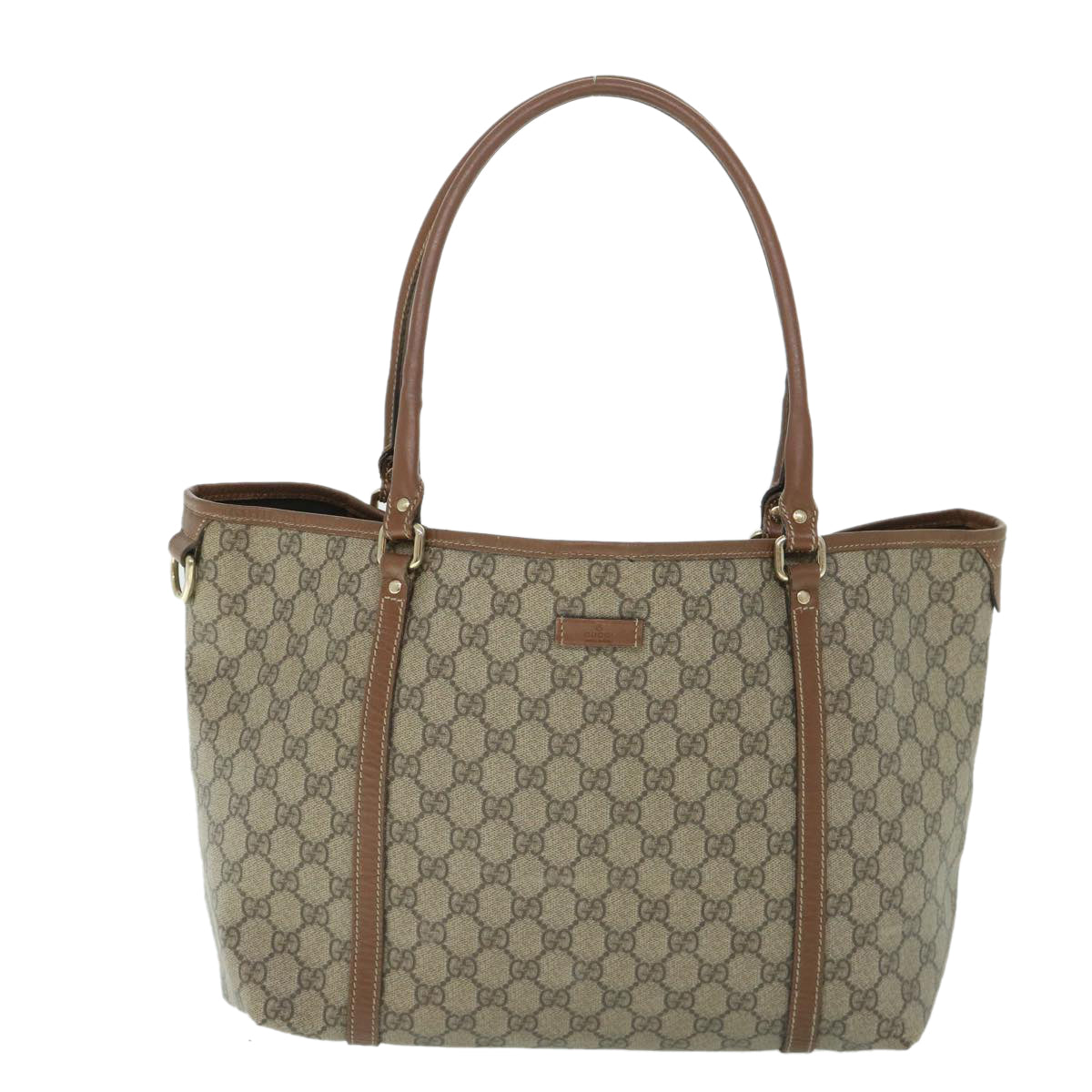 GUCCI GG Canvas Tote Bag PVC Leather Beige 197953 54795