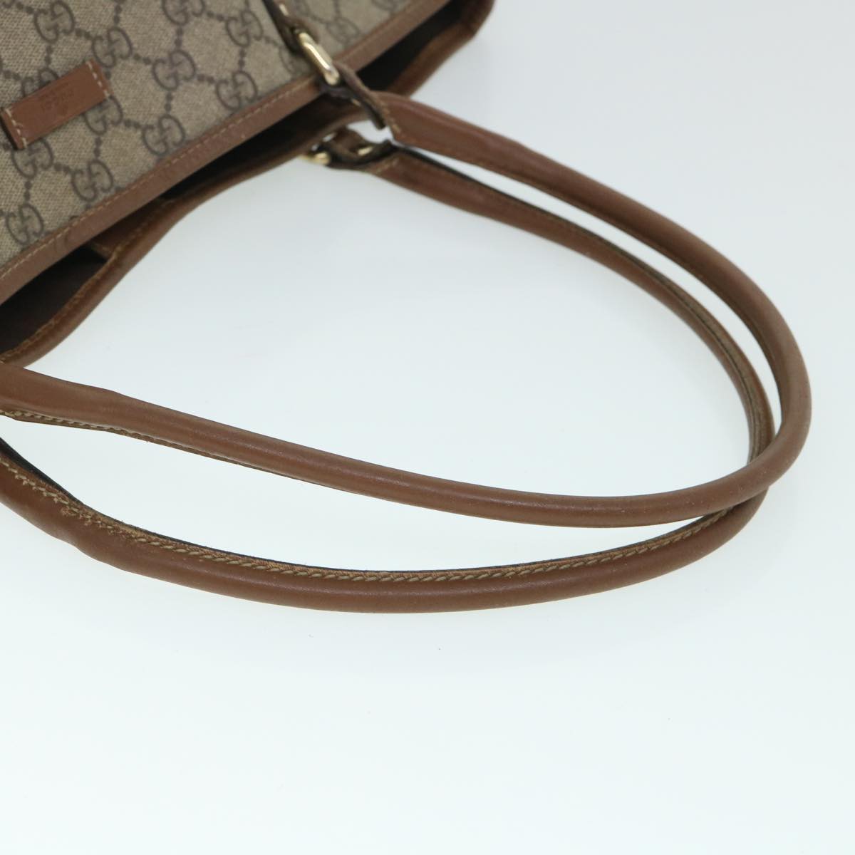 GUCCI GG Canvas Tote Bag PVC Leather Beige 197953 54795