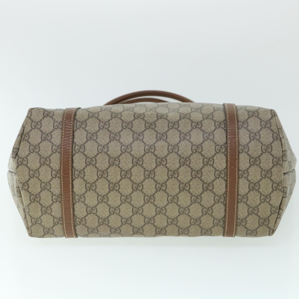 GUCCI GG Canvas Tote Bag PVC Leather Beige 197953 54795