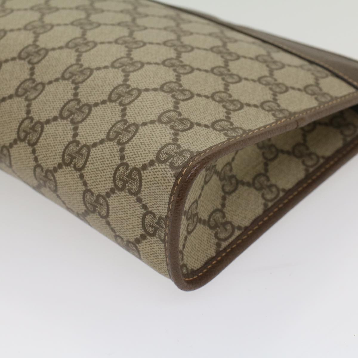 GUCCI GG Canvas Clutch Bag PVC Leather Beige 014 115 54802