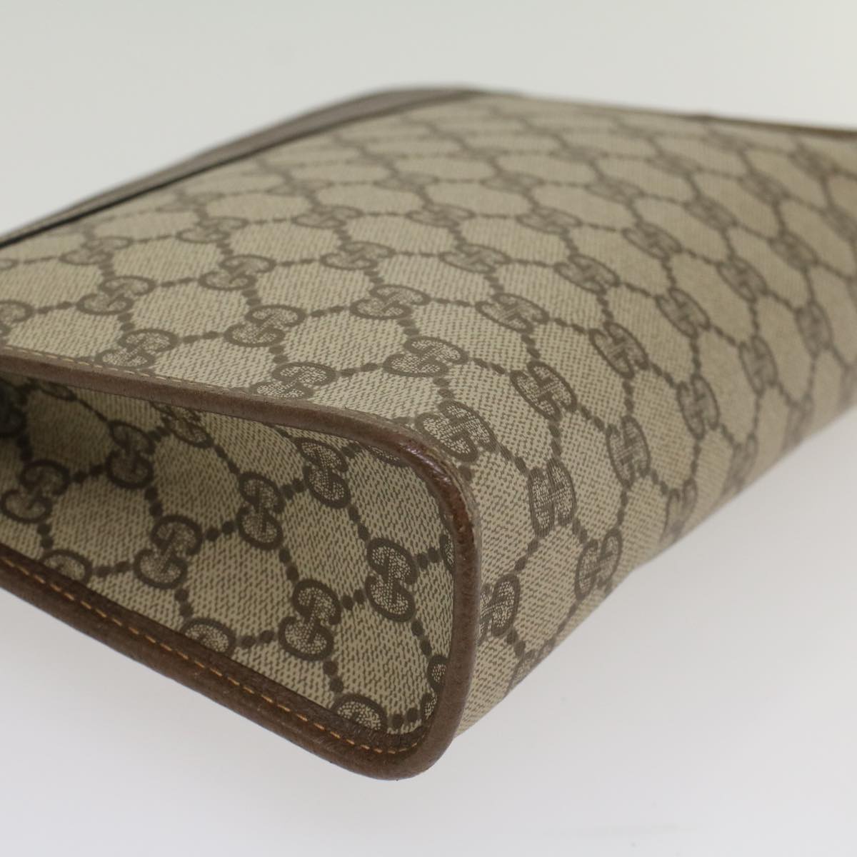 GUCCI GG Canvas Clutch Bag PVC Leather Beige 014 115 54802