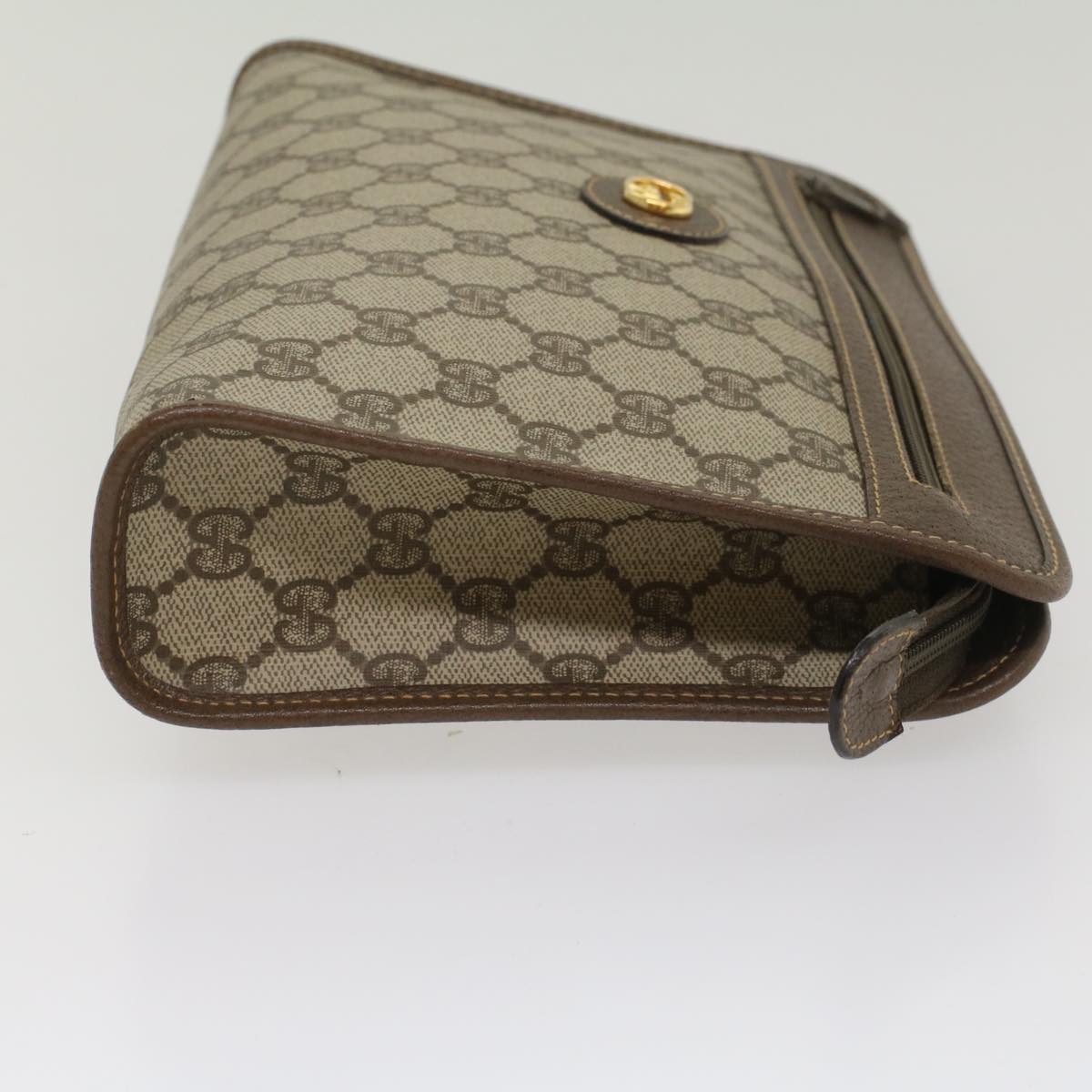 GUCCI GG Canvas Clutch Bag PVC Leather Beige 014 115 54802