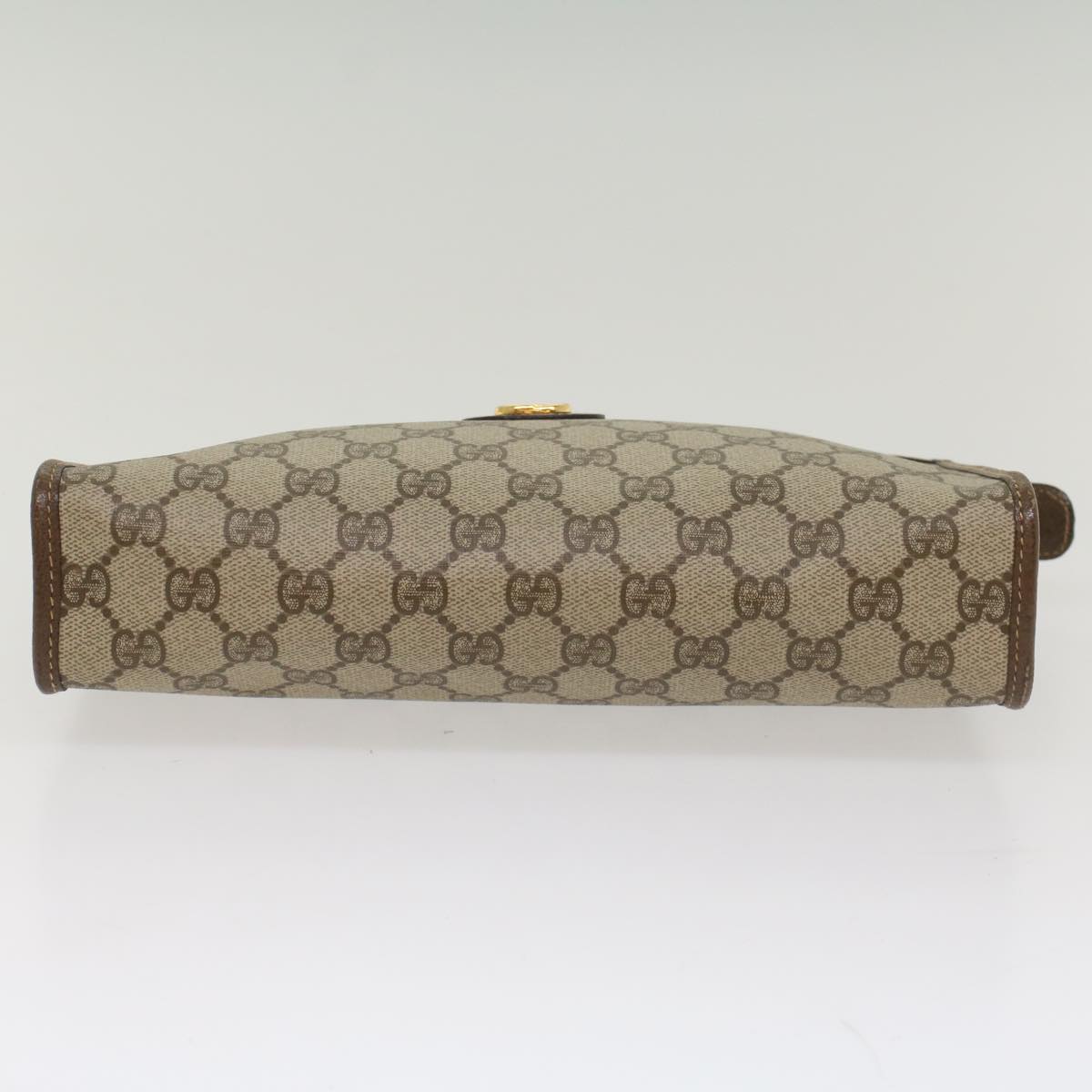 GUCCI GG Canvas Clutch Bag PVC Leather Beige 014 115 54802