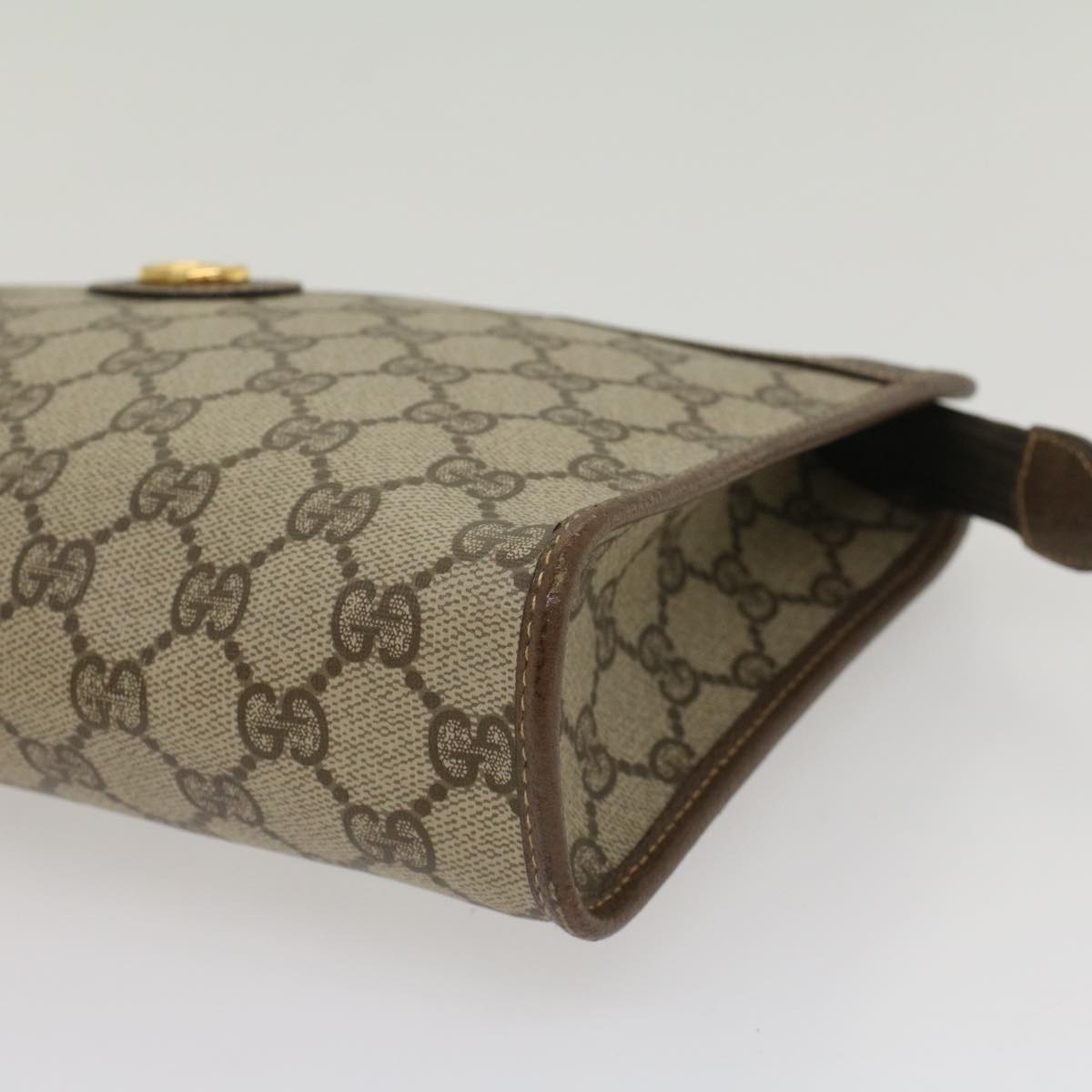 GUCCI GG Canvas Clutch Bag PVC Leather Beige 014 115 54802