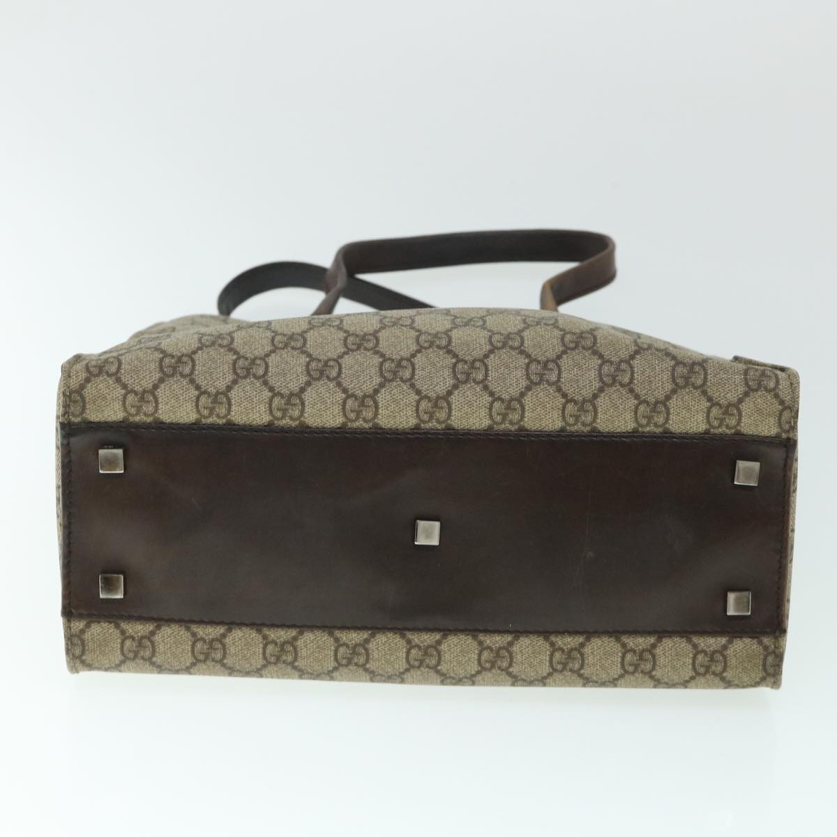 GUCCI GG Canvas Tote Bag PVC Leather Beige 91249 54809