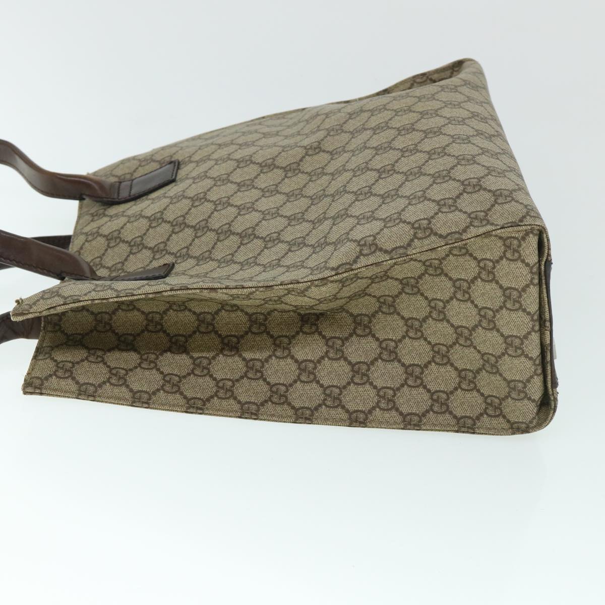 GUCCI GG Canvas Tote Bag PVC Leather Beige 91249 54809
