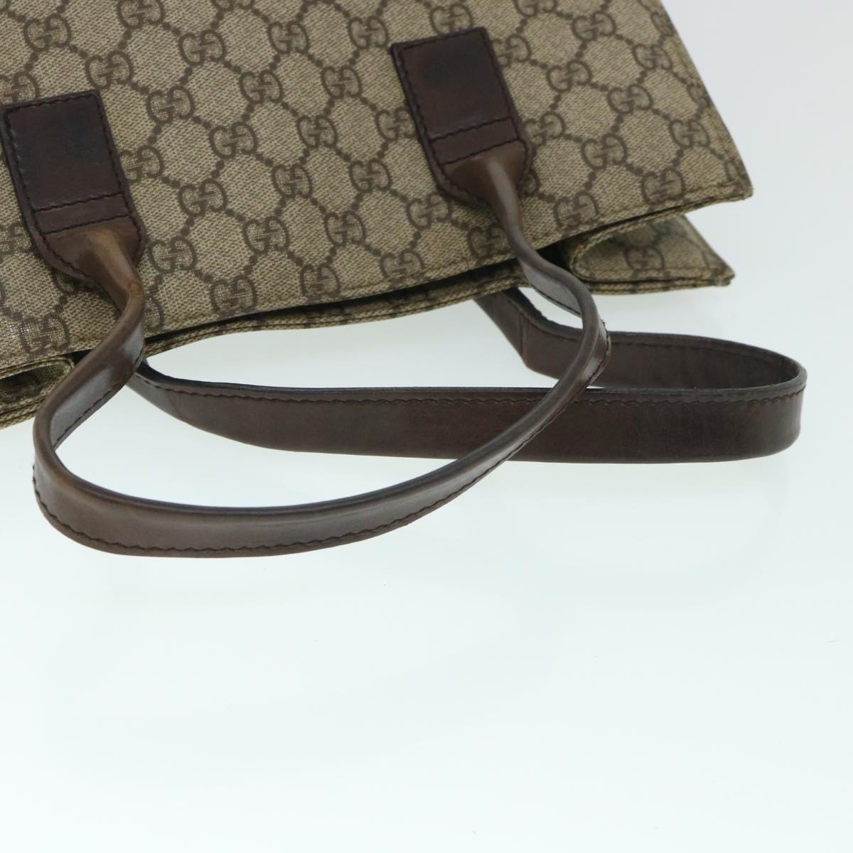 GUCCI GG Canvas Tote Bag PVC Leather Beige 91249 54809