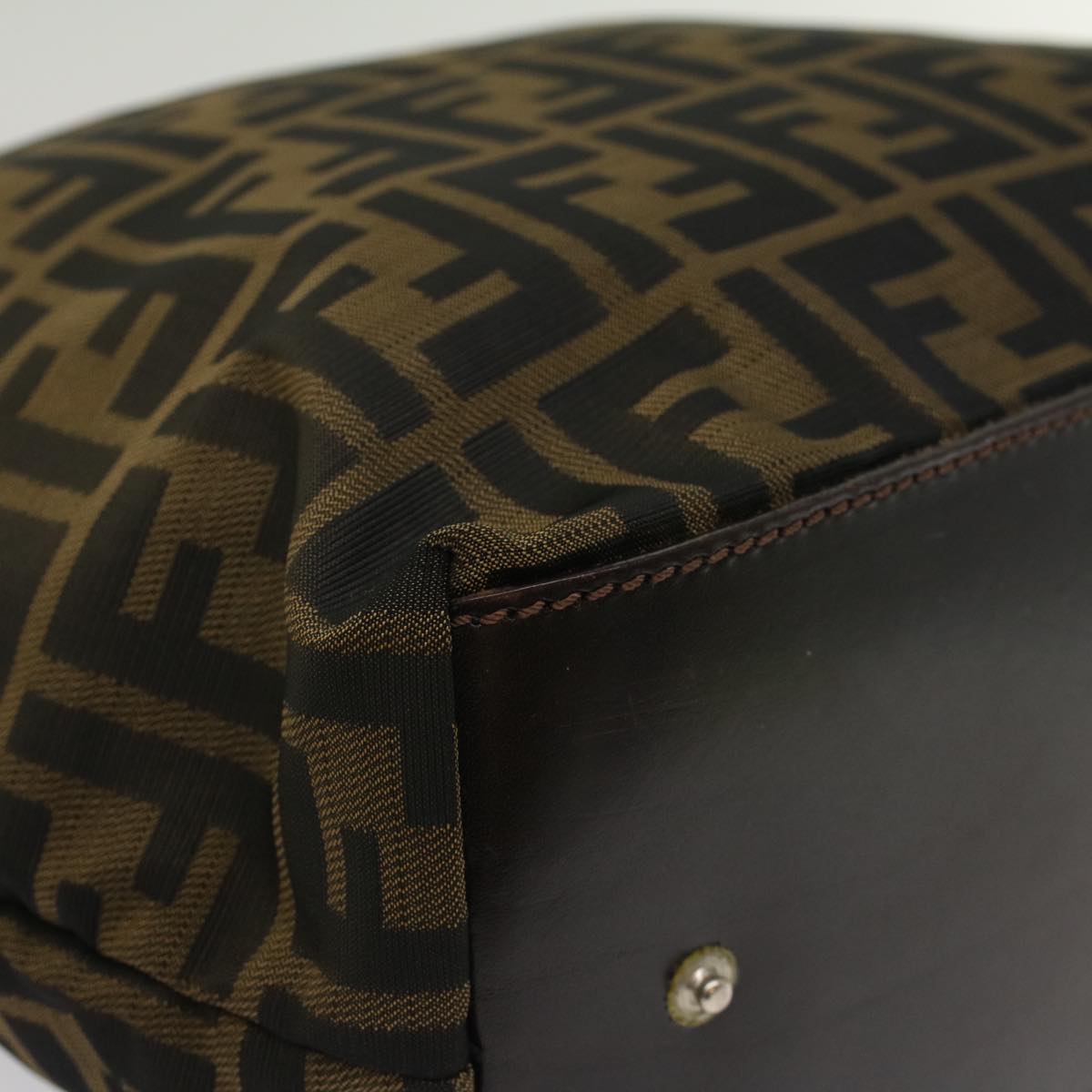 FENDI Zucca Canvas Hand Bag Brown 54812