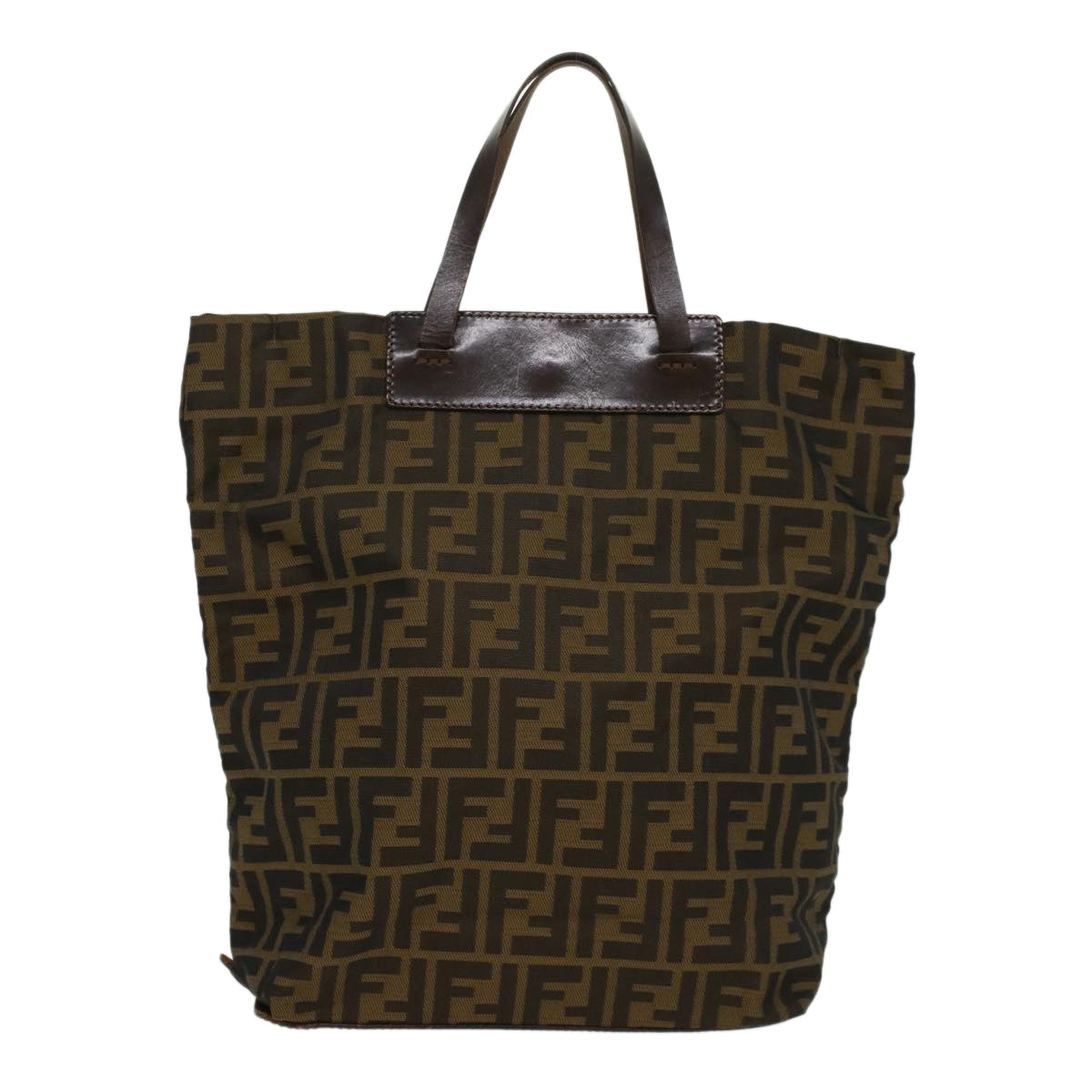 FENDI Zucca Canvas Hand Bag Brown 54812