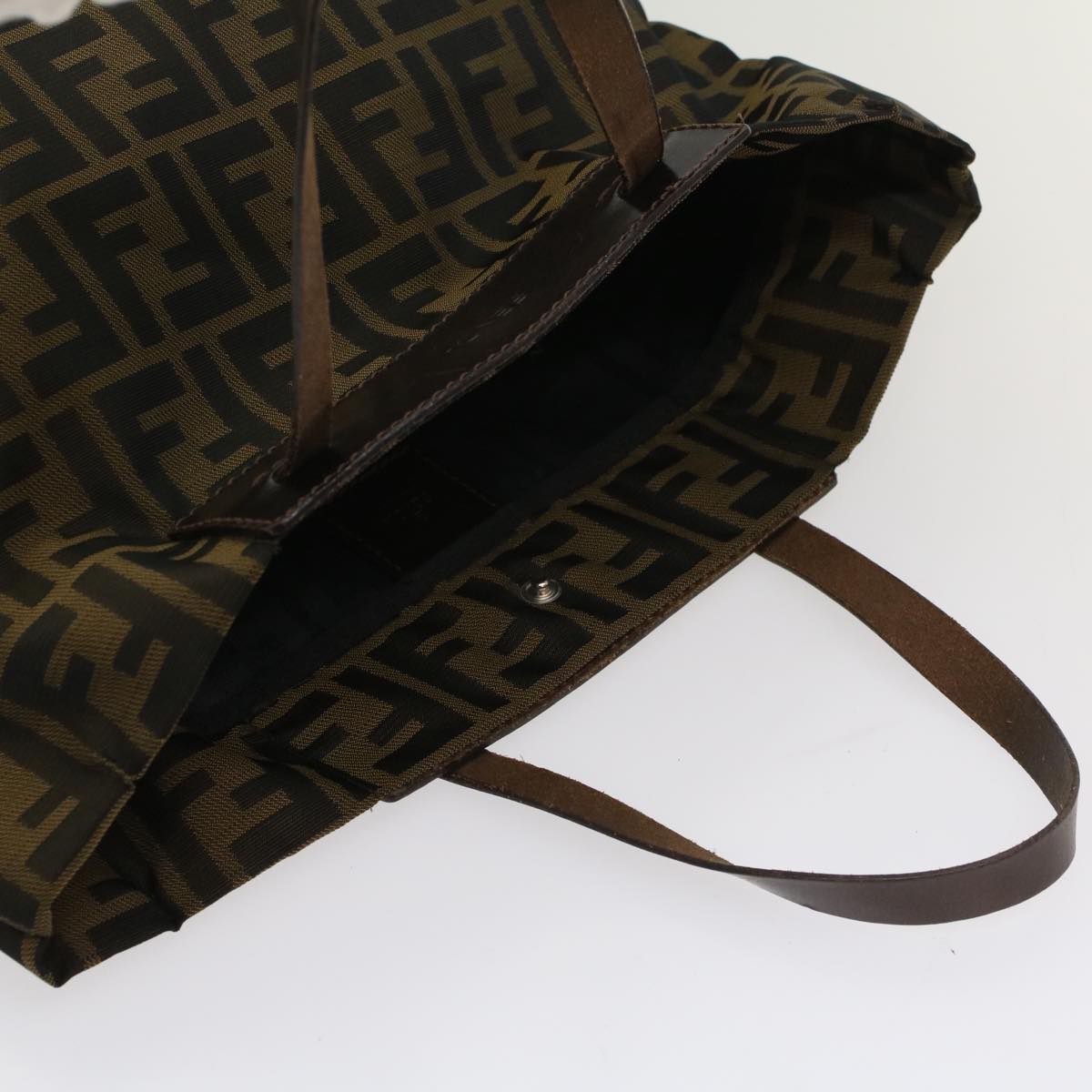 FENDI Zucca Canvas Hand Bag Brown 54812