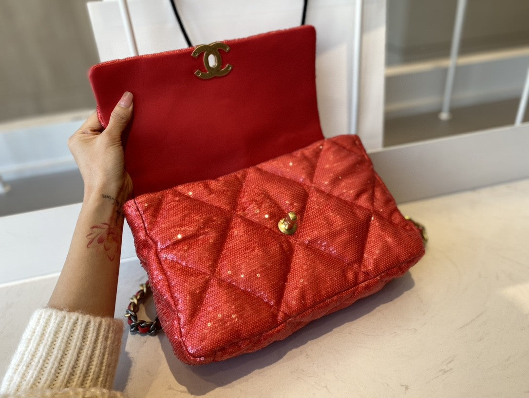 CHL 19 GlamIap Bag Gold Hardware Red For Women Handbags, Shoulder Bags 10.2in/26cm AS1160Ã‚Â 