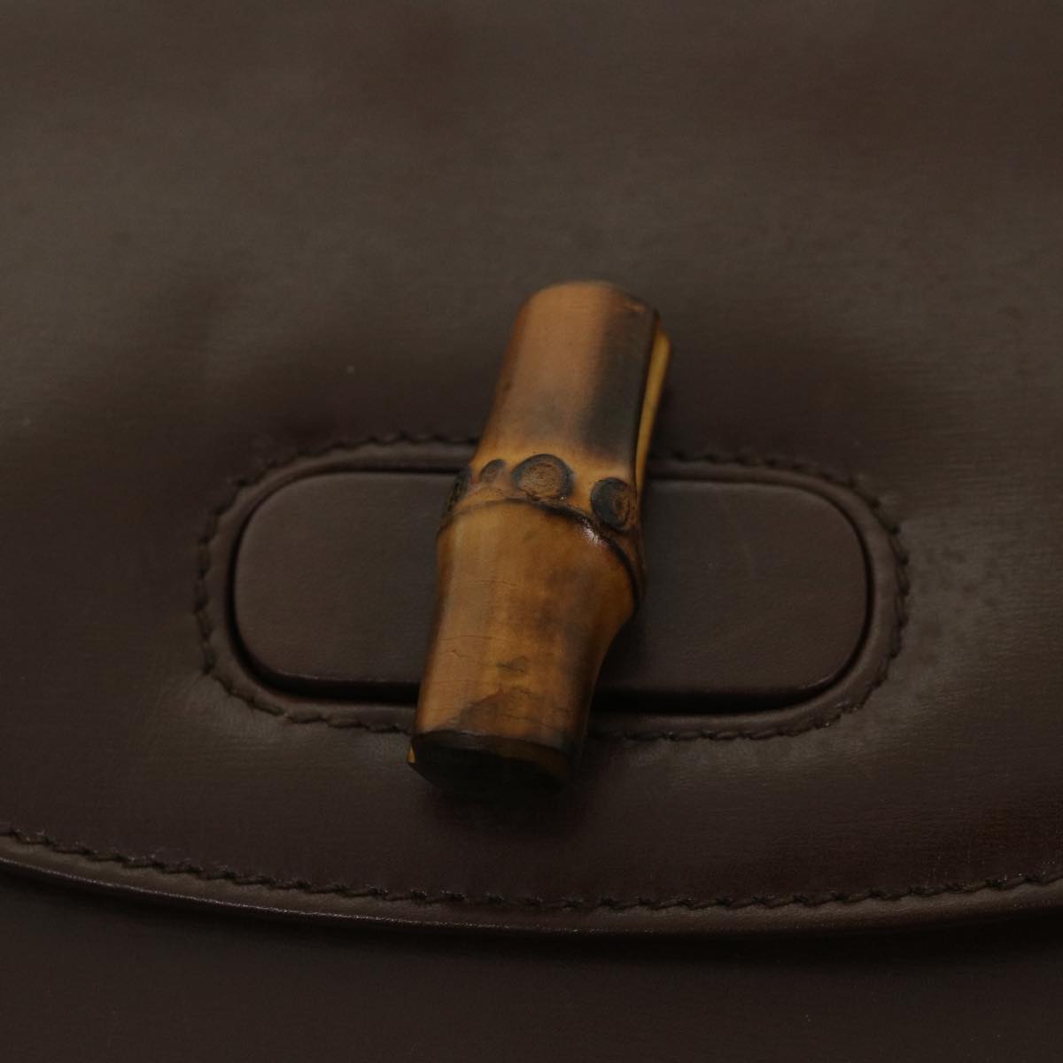 GUCCI Bamboo Shoulder Bag Leather Brown 54841