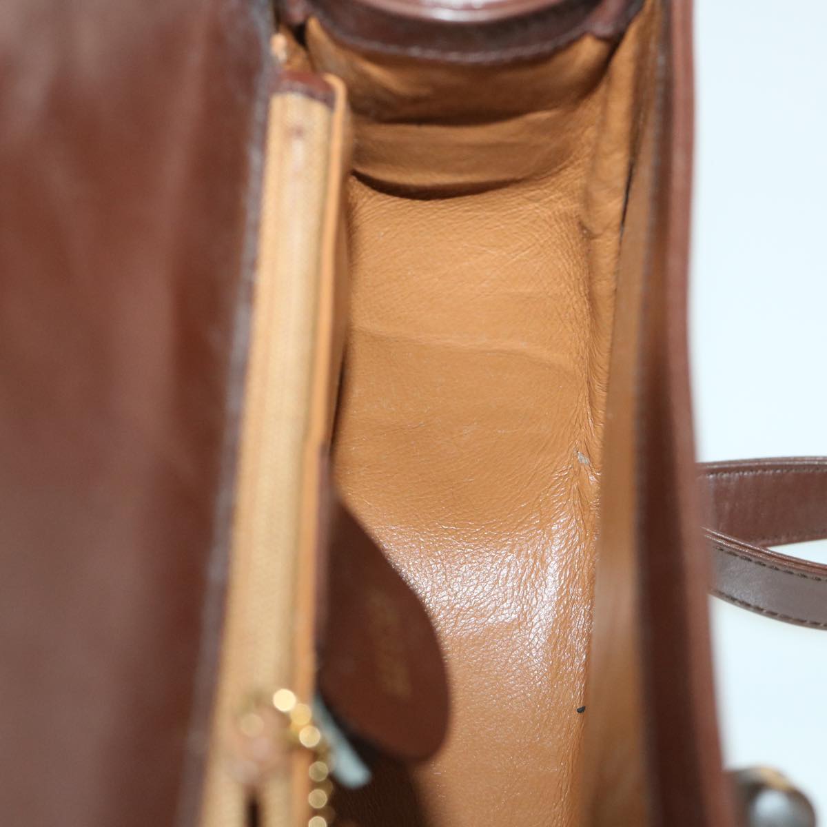 GUCCI Bamboo Shoulder Bag Leather Brown 54841