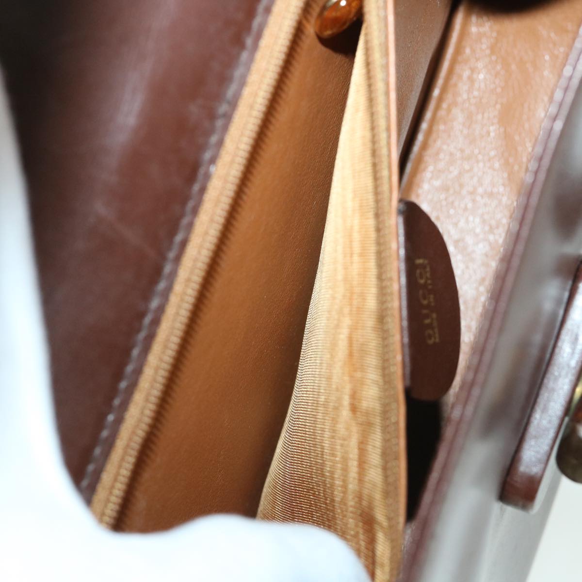 GUCCI Bamboo Shoulder Bag Leather Brown 54841