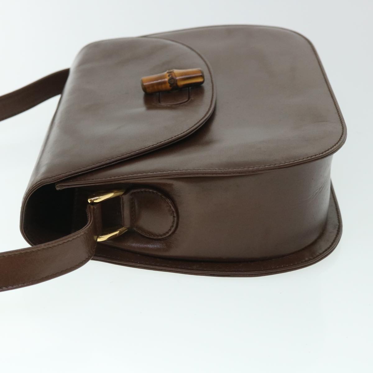 GUCCI Bamboo Shoulder Bag Leather Brown 54841