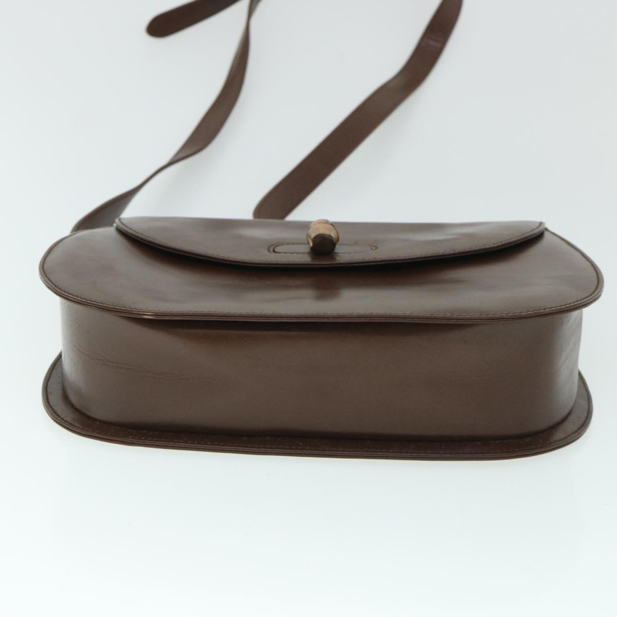 GUCCI Bamboo Shoulder Bag Leather Brown 54841