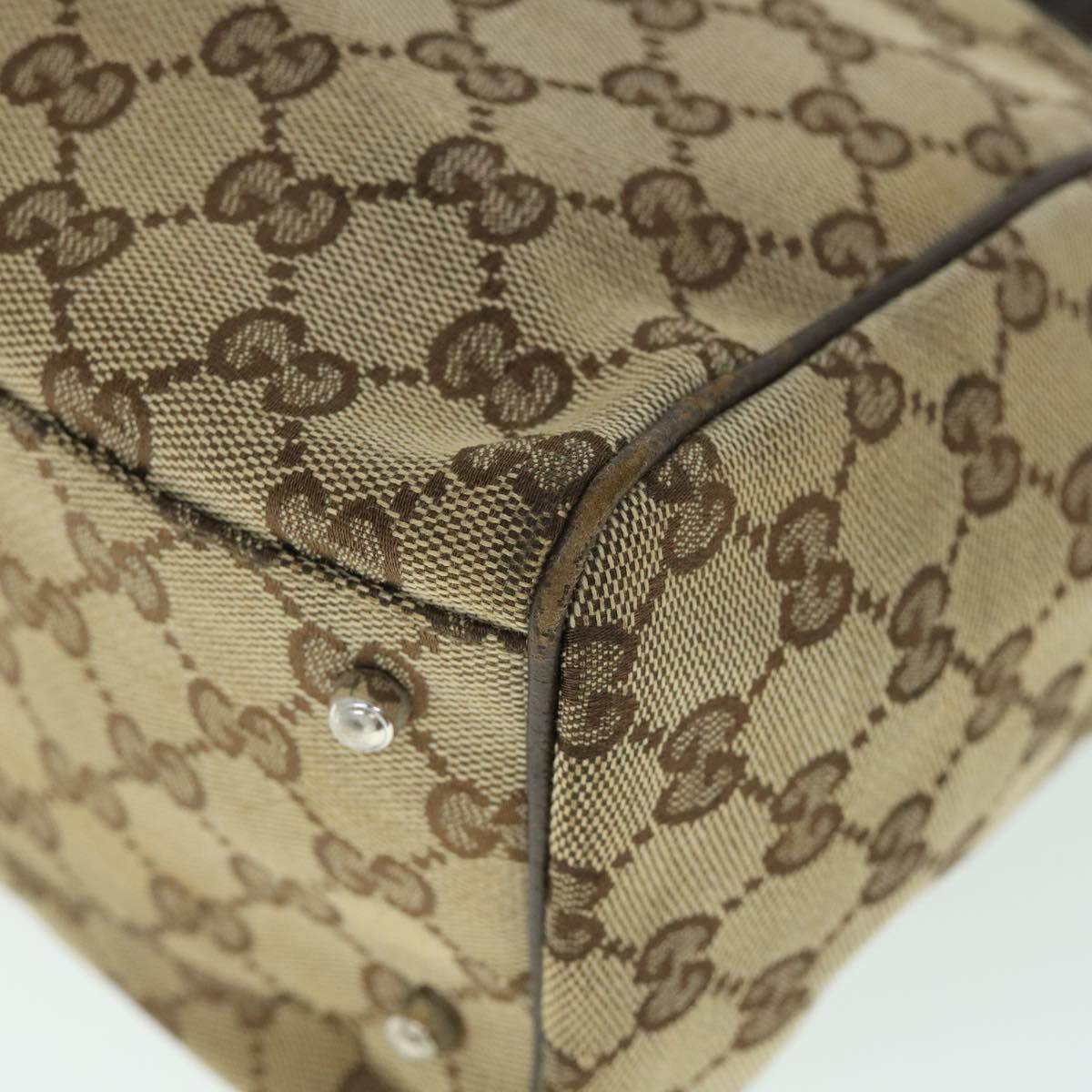 GUCCI GG Canvas Web Sherry Line Tote Bag Beige Red Green 145758 54842