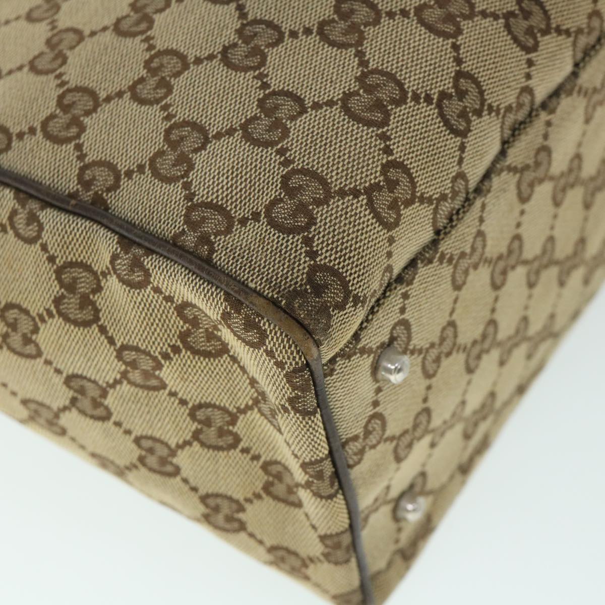 GUCCI GG Canvas Web Sherry Line Tote Bag Beige Red Green 145758 54842