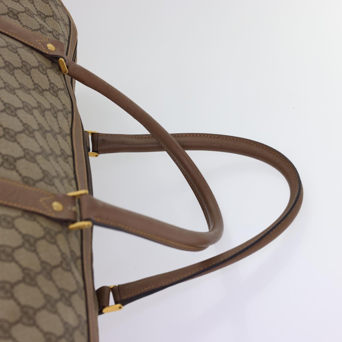 GUCCI GG Canvas Boston Bag PVC Leather Beige 012.123.6081.55 54849