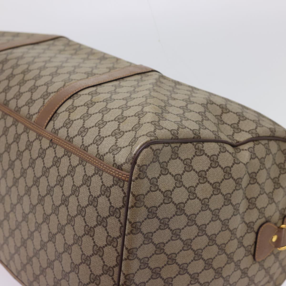 GUCCI GG Canvas Boston Bag PVC Leather Beige 012.123.6081.55 54849