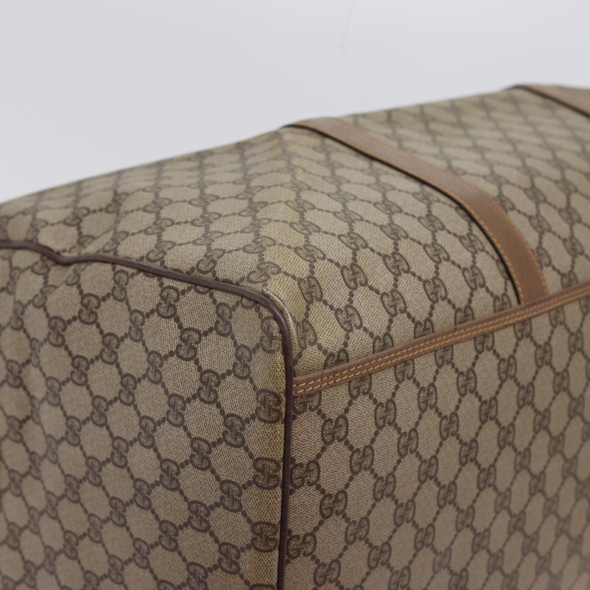 GUCCI GG Canvas Boston Bag PVC Leather Beige 012.123.6081.55 54849