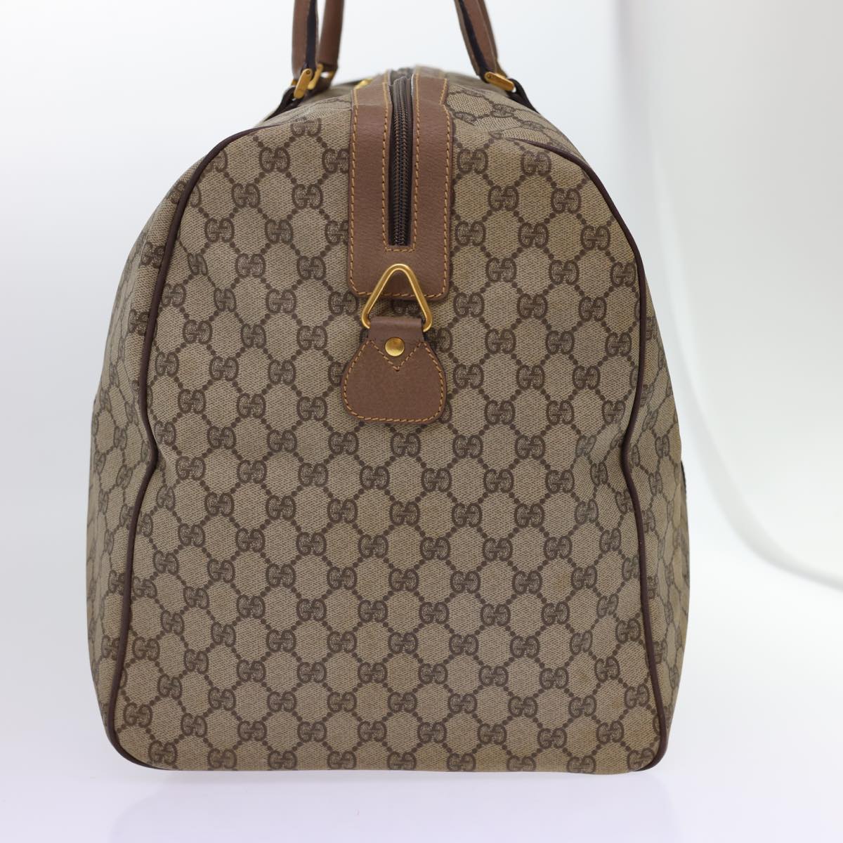 GUCCI GG Canvas Boston Bag PVC Leather Beige 012.123.6081.55 54849