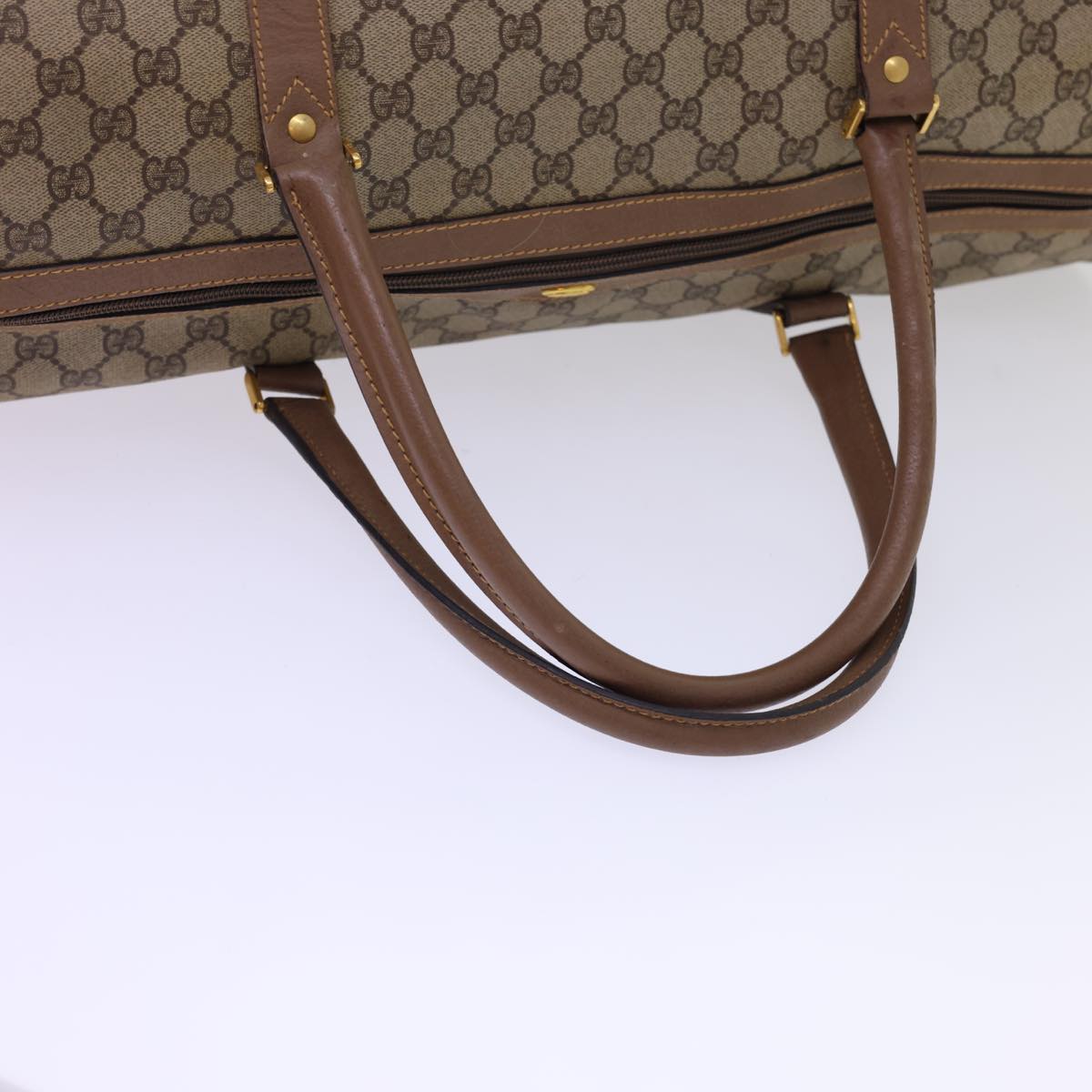 GUCCI GG Canvas Boston Bag PVC Leather Beige 012.123.6081.55 54849