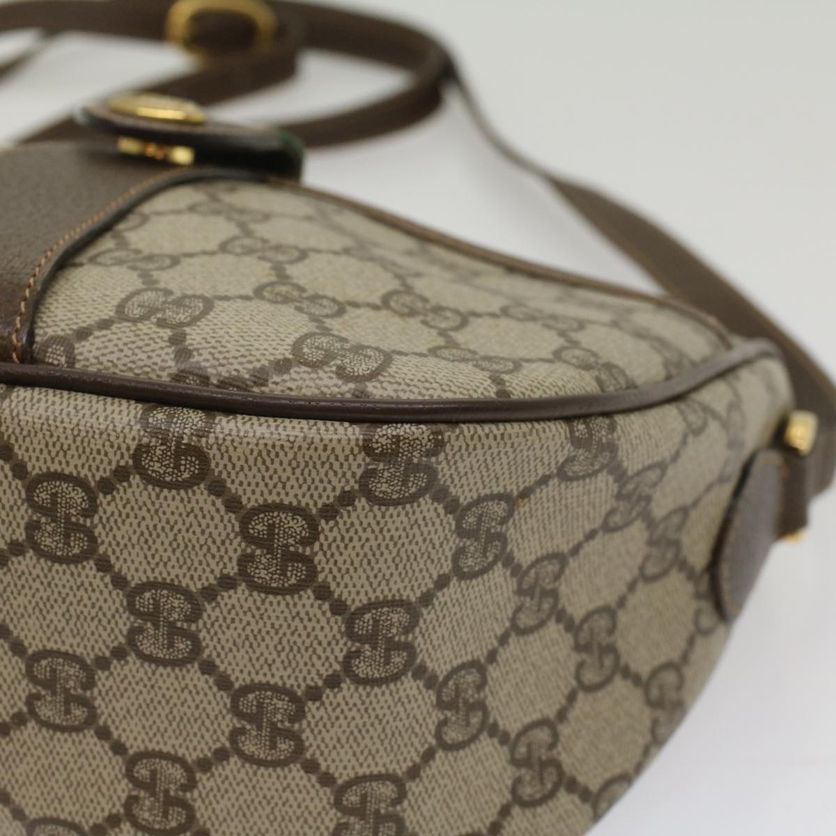 GUCCI GG Canvas Web Sherry Line Shoulder Bag Beige Red 89 02 032 54856