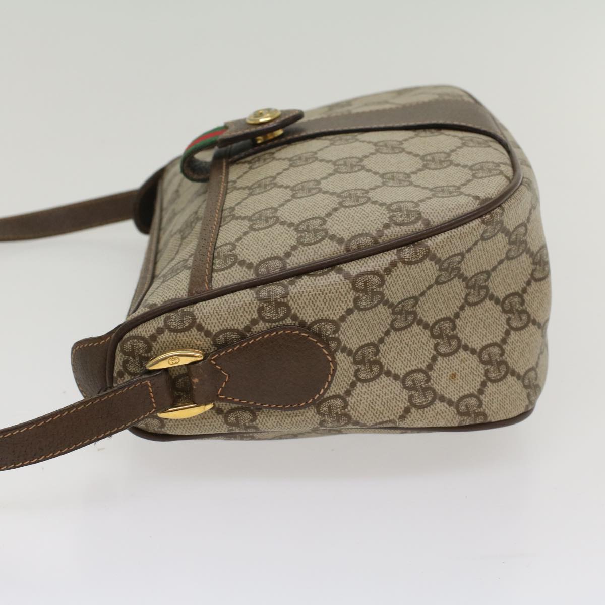 GUCCI GG Canvas Web Sherry Line Shoulder Bag Beige Red 89 02 032 54856
