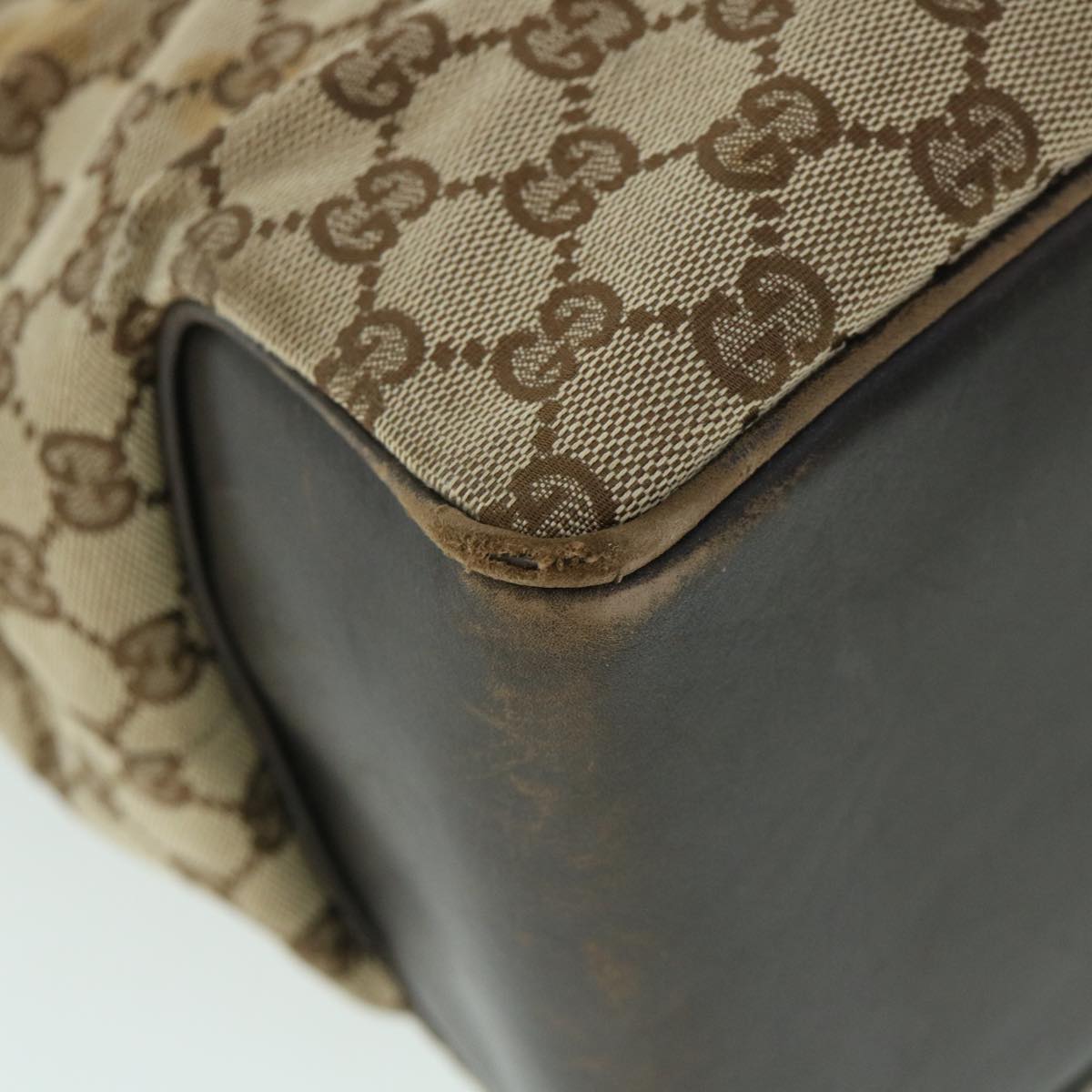GUCCI GG Canvas Tote Bag Beige Brown 109141 54873