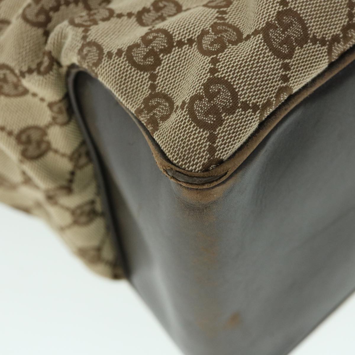 GUCCI GG Canvas Tote Bag Beige Brown 109141 54873