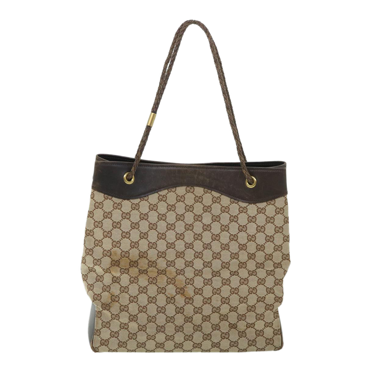 GUCCI GG Canvas Tote Bag Beige Brown 109141 54873