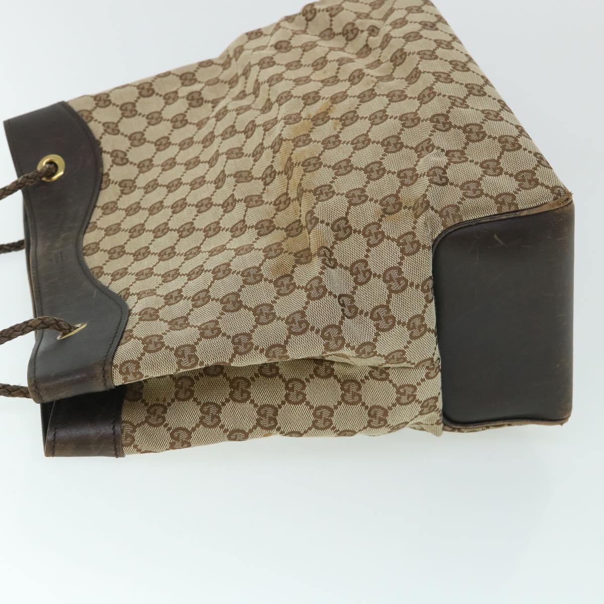 GUCCI GG Canvas Tote Bag Beige Brown 109141 54873