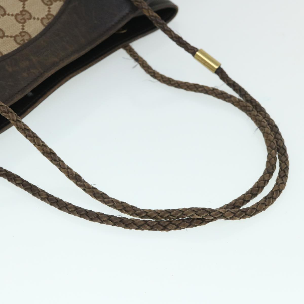 GUCCI GG Canvas Tote Bag Beige Brown 109141 54873