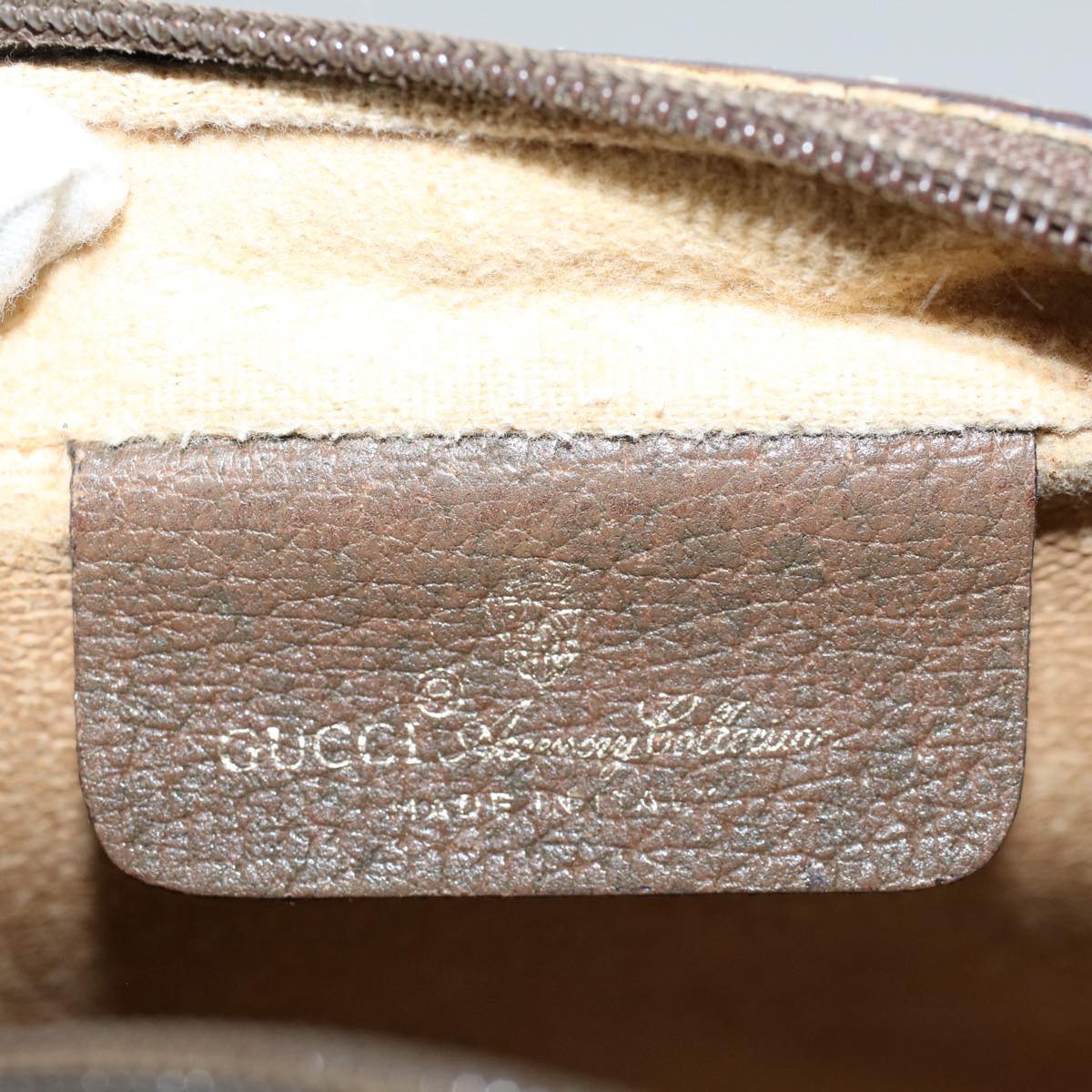 GUCCI GG Canvas Web Sherry Line Shoulder Bag PVC Leather Beige Green 54875