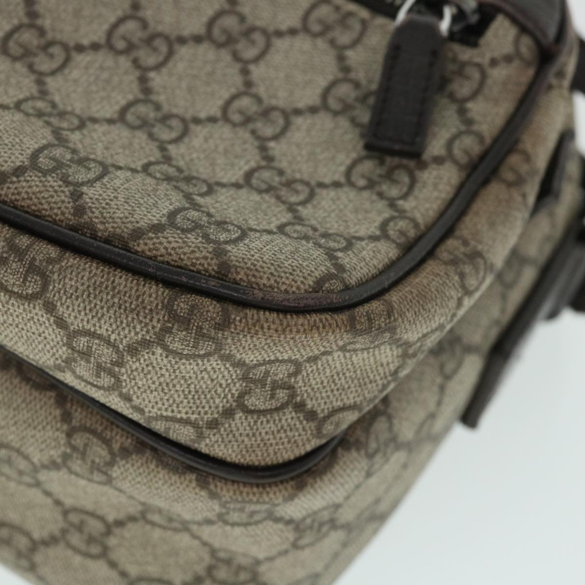 GUCCI GG Canvas Shoulder Bag PVC Leather Beige 114531 54876