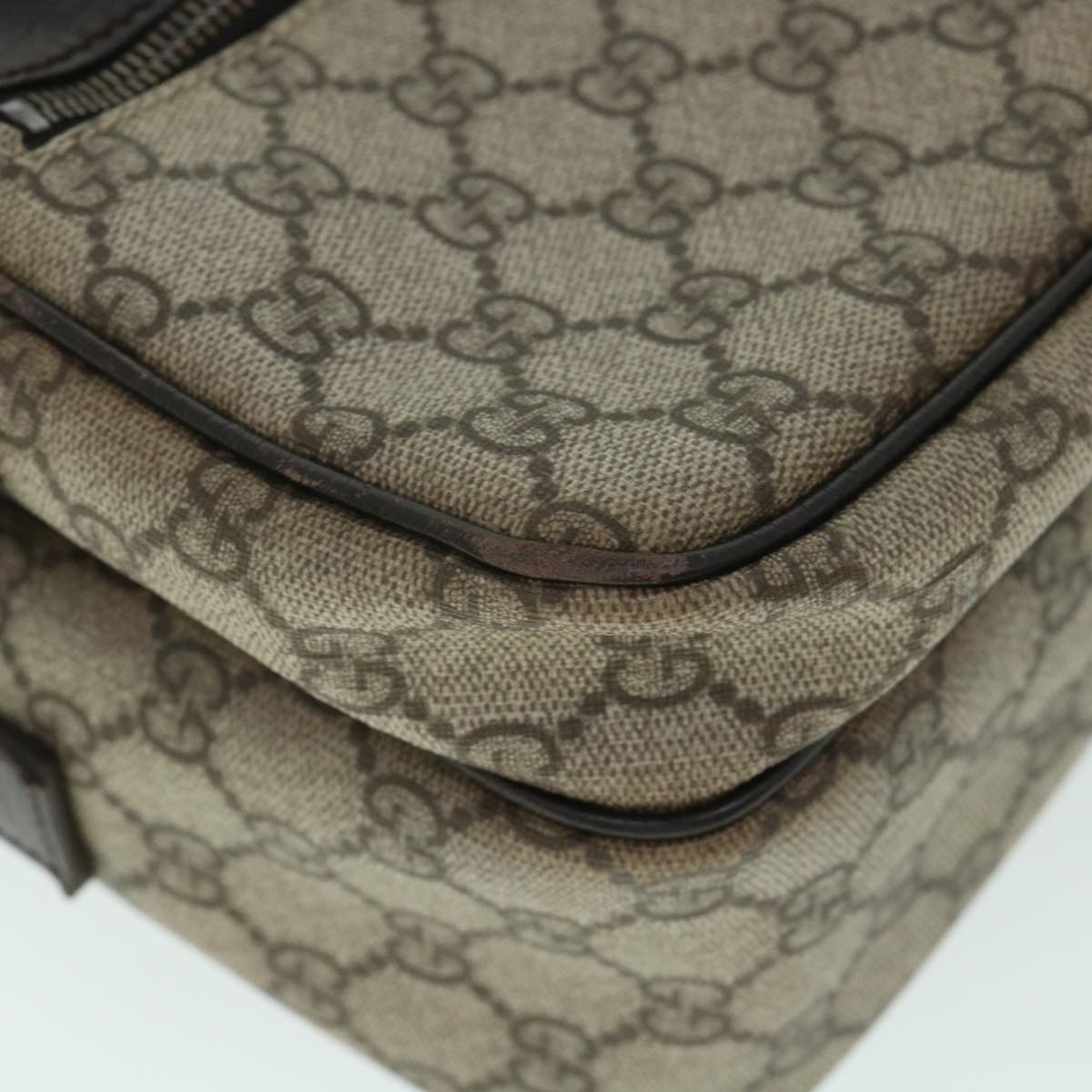 GUCCI GG Canvas Shoulder Bag PVC Leather Beige 114531 54876