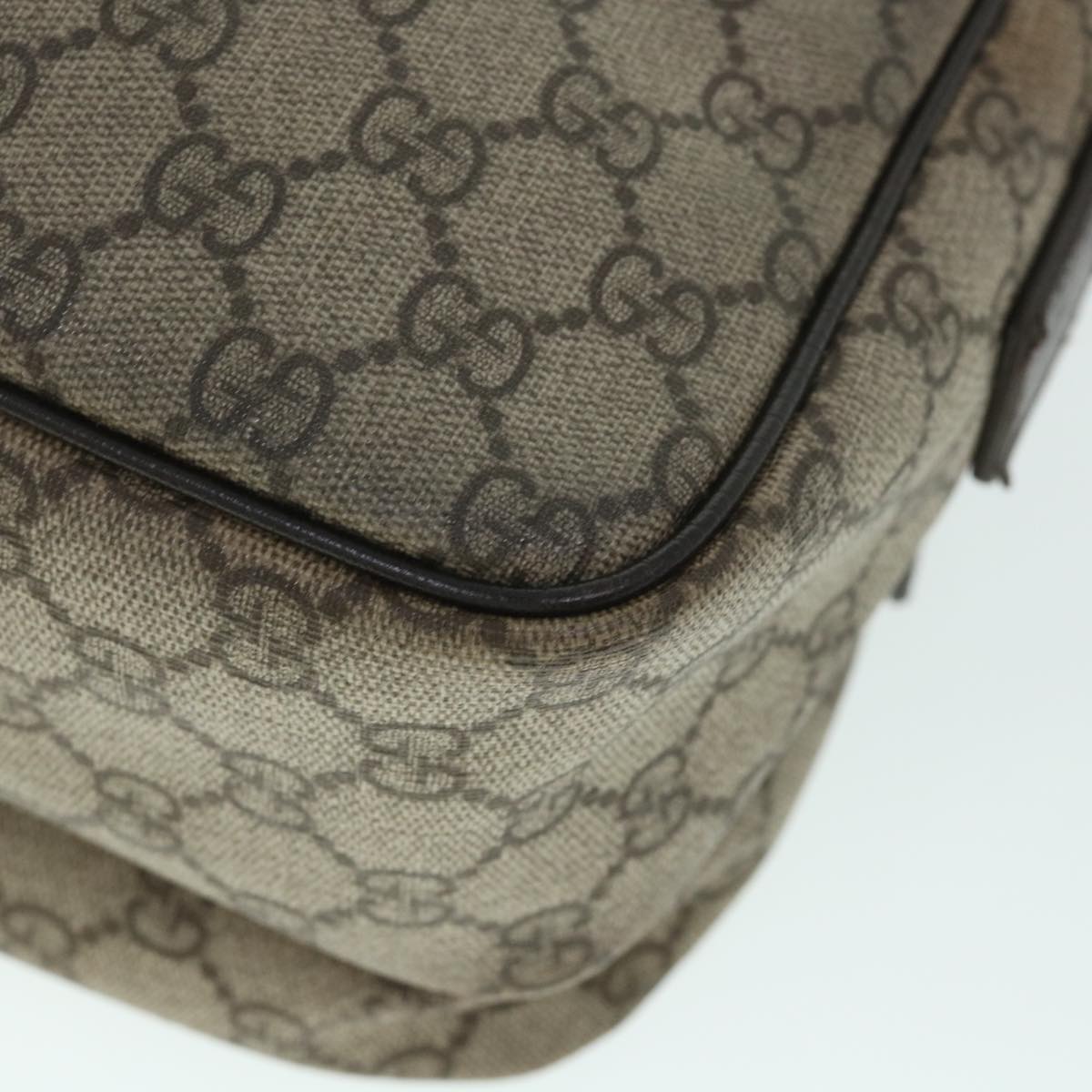 GUCCI GG Canvas Shoulder Bag PVC Leather Beige 114531 54876
