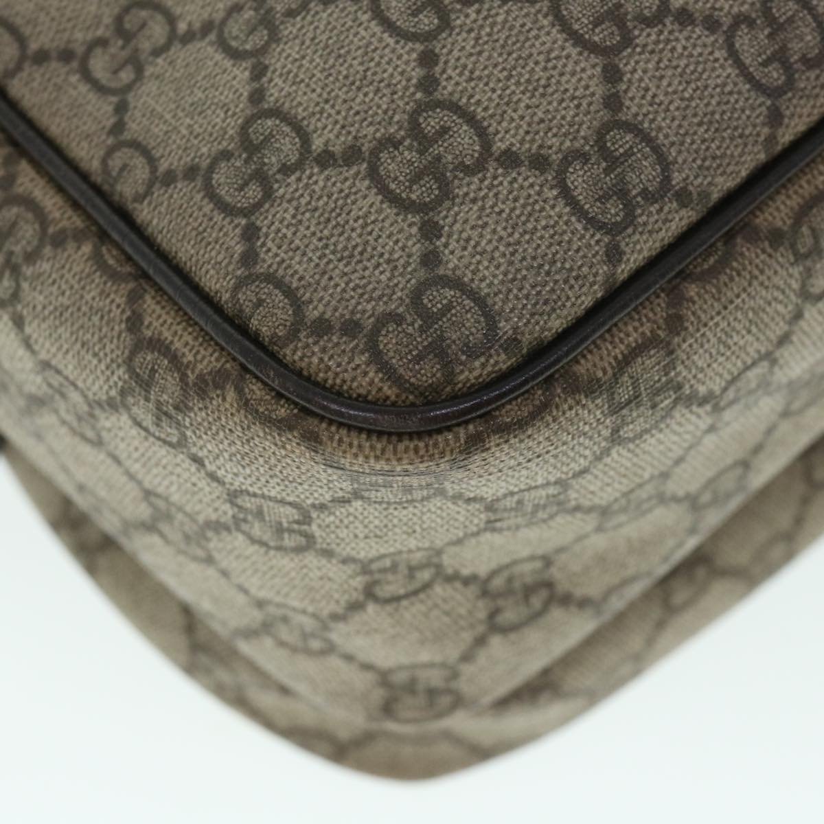 GUCCI GG Canvas Shoulder Bag PVC Leather Beige 114531 54876
