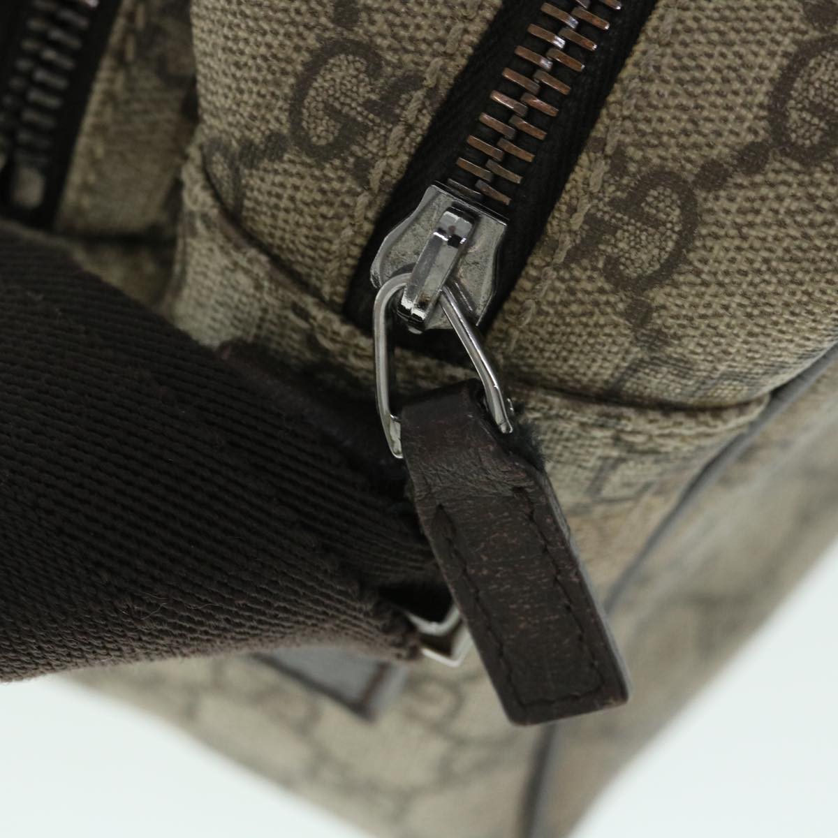 GUCCI GG Canvas Shoulder Bag PVC Leather Beige 114531 54876