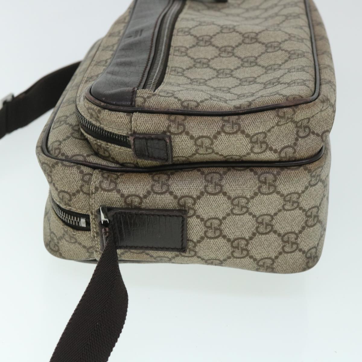 GUCCI GG Canvas Shoulder Bag PVC Leather Beige 114531 54876